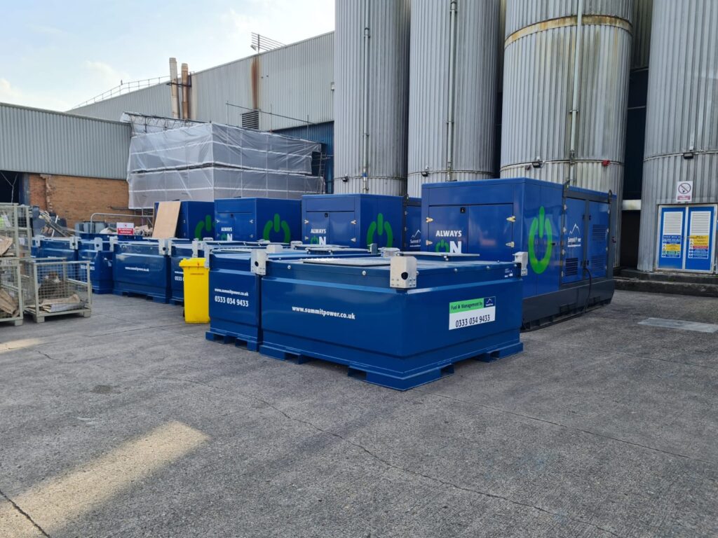 Fuel Storage - Fuel Management for Stage V Generators onsite - Cereal Factory - temporary power solution
