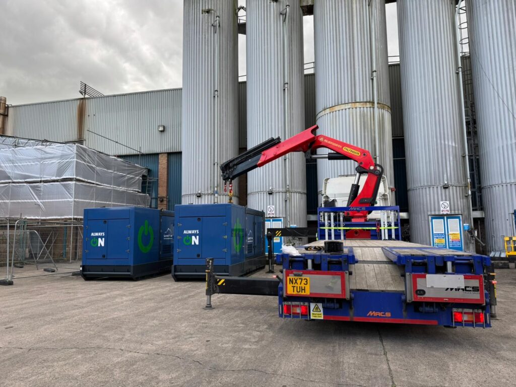 x4 500kVA Stage V Generators been delivered and installed at a Cereal Factory - temporary power solution